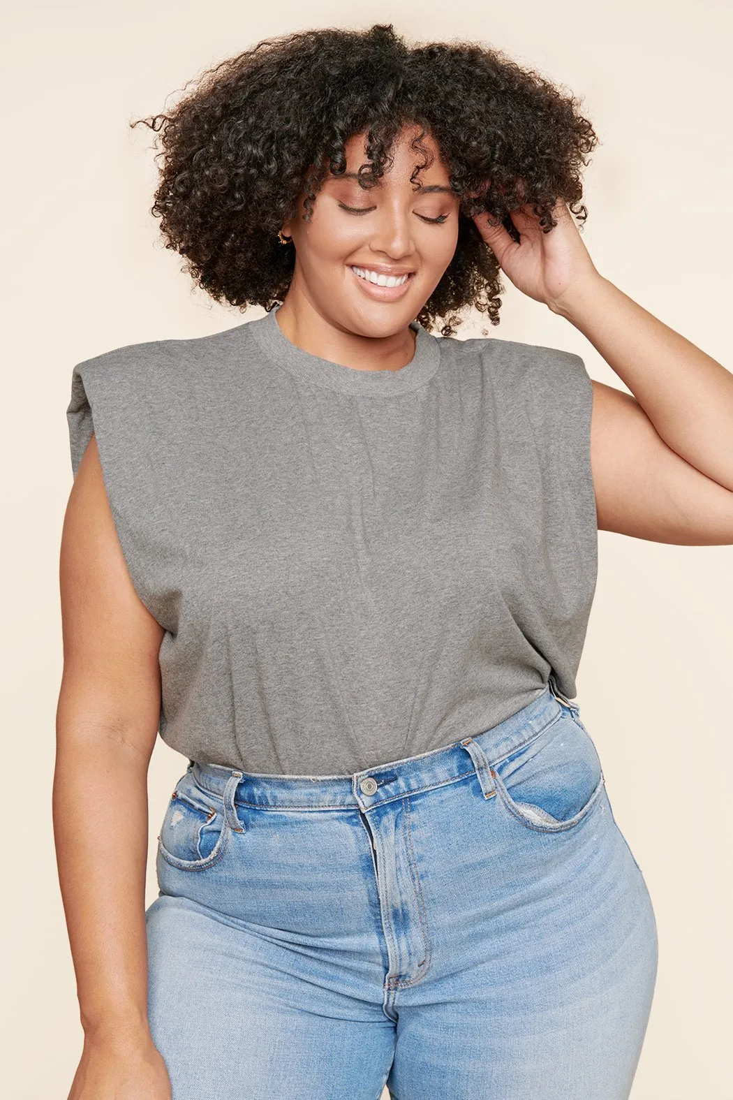 London Muscle Tee Cotton Knit Top Curve sold by Sugarlips