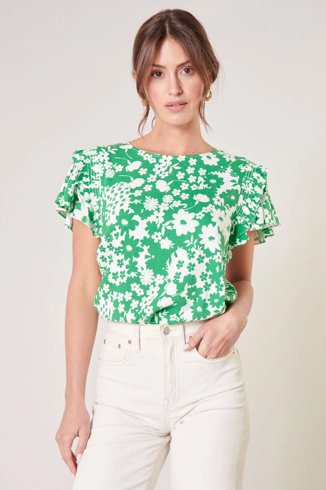 Kennedy Floral Lisa Marie Ruffle Top sold by Sugarlips