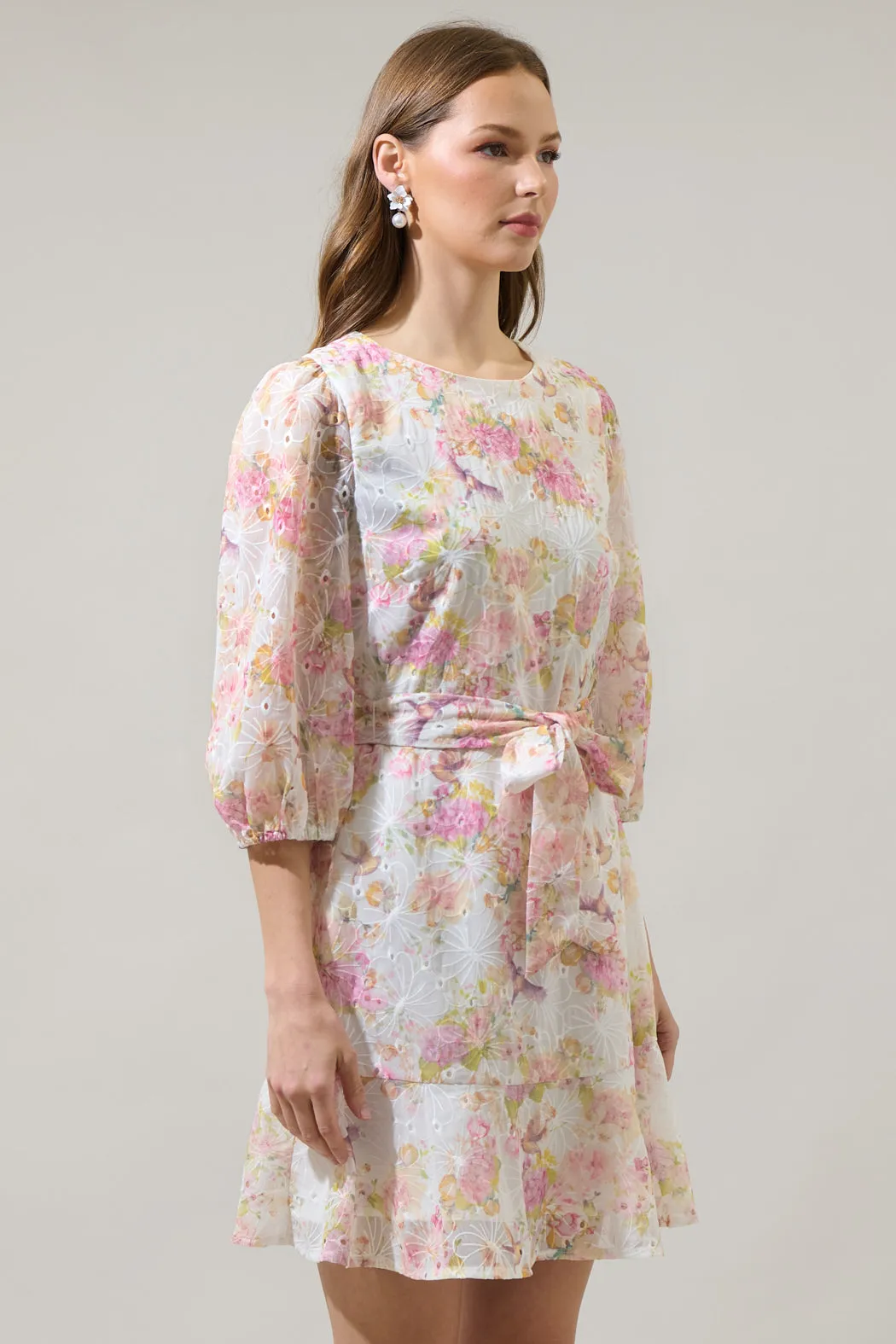 Emory Floral Brea Ruffle Mini Dress sold by Sugarlips product image thumbnail 4