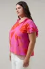 Blakeley Floral Donis Split Neck Blouse Curve sold by Sugarlips