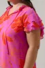 Blakeley Floral Donis Split Neck Blouse Curve sold by Sugarlips