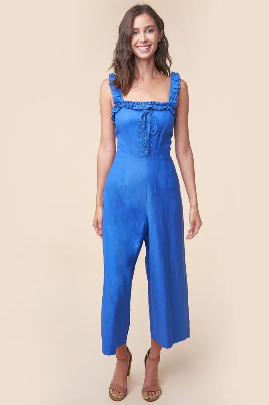 Lucky Lady Lace Up Jumpsuit sold by Sugarlips