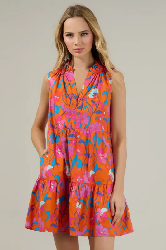 Baila Floral Gemmely Shift Mini Dress sold by Sugarlips