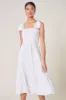 Say So Polka Dot Tie Strap Smocked Midi Dress sold by Sugarlips