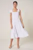 Say So Polka Dot Tie Strap Smocked Midi Dress sold by Sugarlips