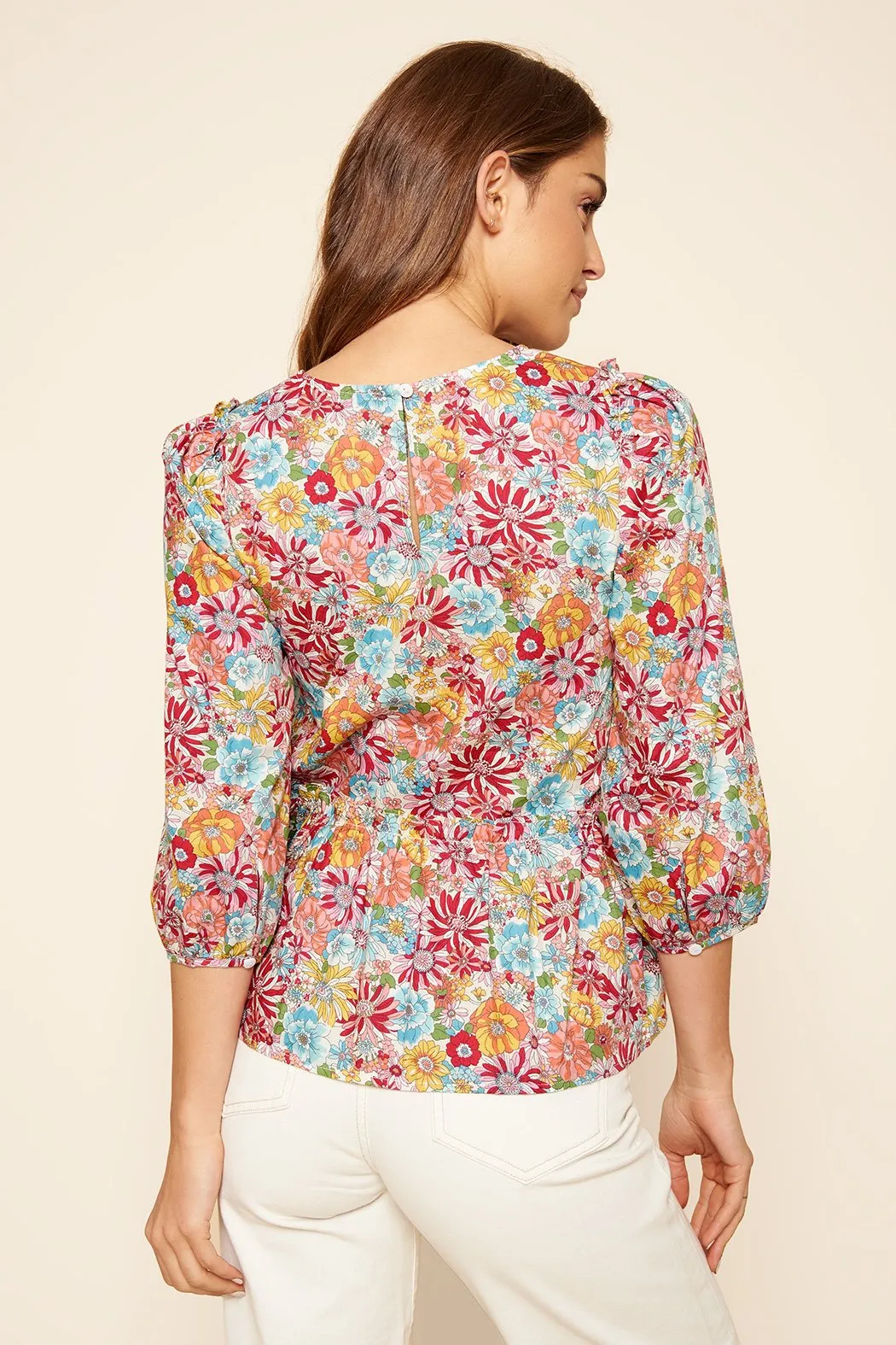 Zariah Bloomheart Balloon Sleeve Peplum Blouse sold by Sugarlips product image thumbnail 2