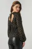 Chandra Gold Floral Back Cutout Peplum Top sold by Sugarlips