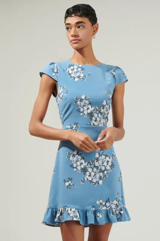 Moxie Floral Ruffle Mini Dress sold by Sugarlips