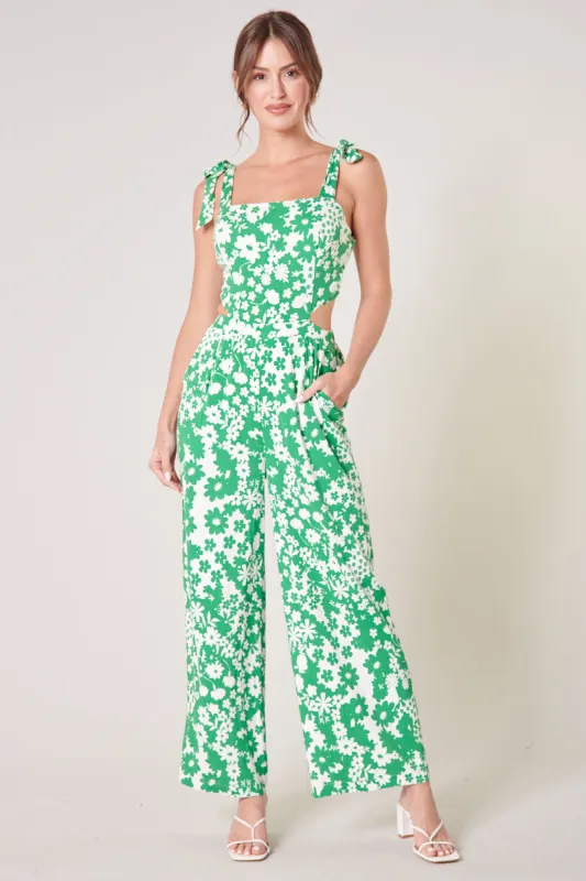 Kennedy Floral Harley Cutout Jumpsuit sold by Sugarlips
