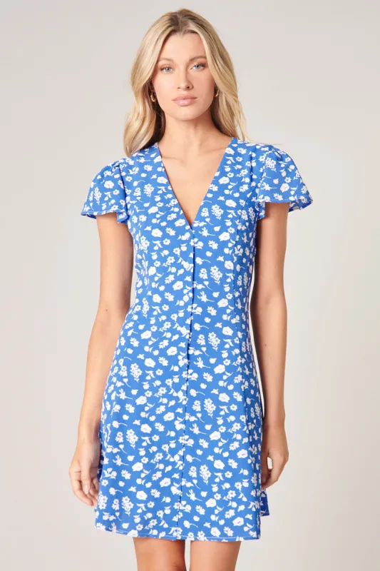 La Jolla Button Front Mini Dress sold by Sugarlips