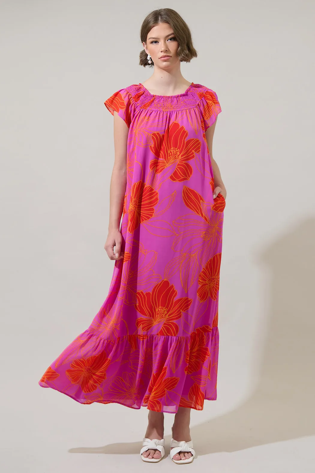 Blakeley Floral Jane Smocked Maxi Dress sold by Sugarlips product image thumbnail 5