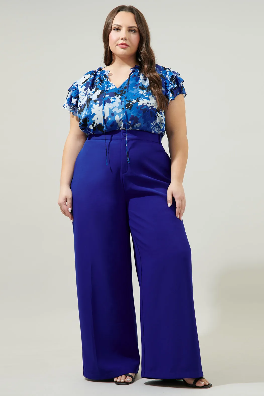 Moonflower Montie Ruffle Tie Neck Blouse Curve sold by Sugarlips product image thumbnail 4