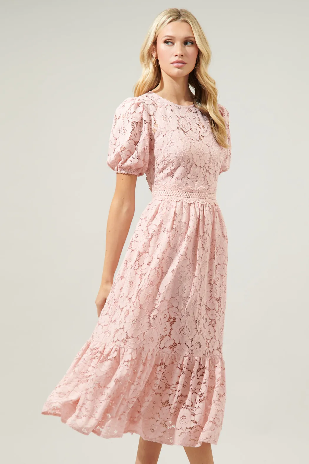 Fleur de Lis Lace Midi Dress sold by Sugarlips product image thumbnail 4