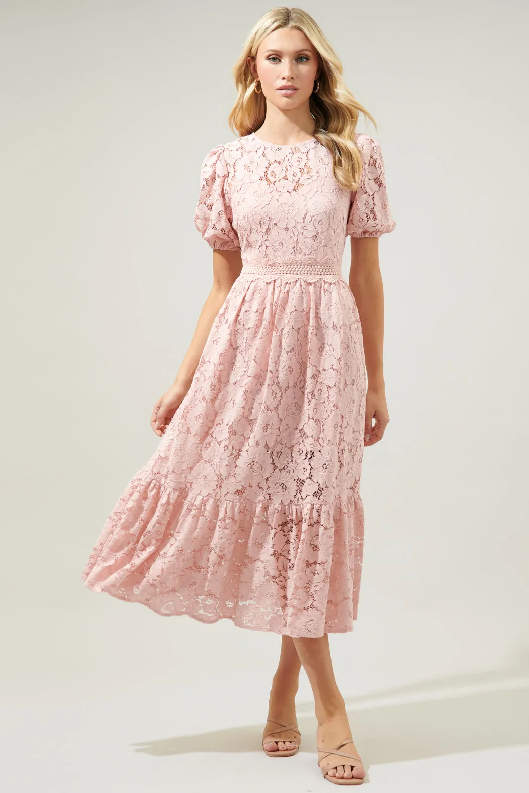 Fleur de Lis Lace Midi Dress sold by Sugarlips product image thumbnail 5