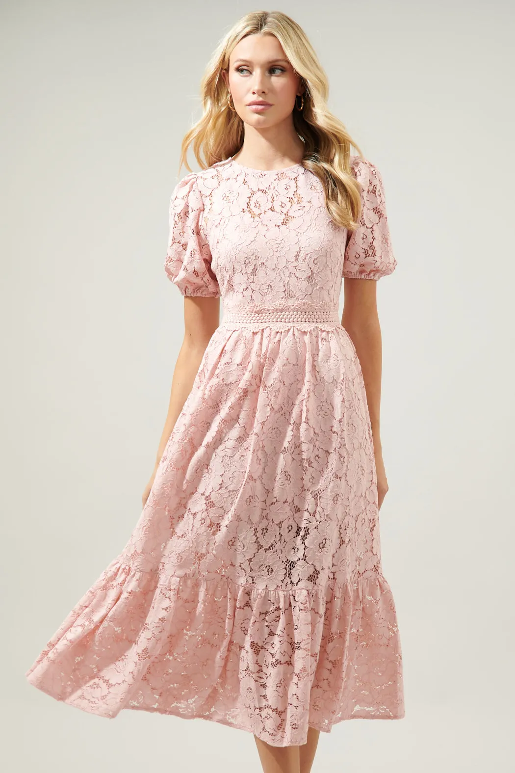 Fleur de Lis Lace Midi Dress sold by Sugarlips product image thumbnail 2
