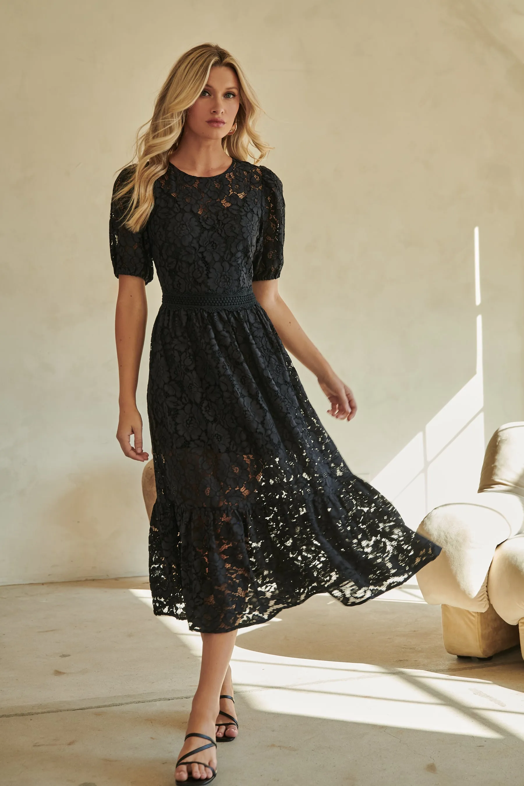 Fleur de Lis Lace Midi Dress sold by Sugarlips