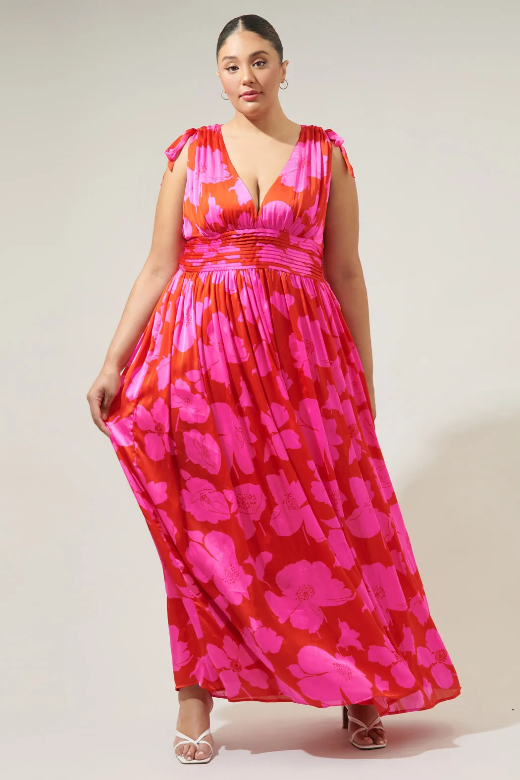 Caribbean Crush Descanso Pleated Maxi Dress Curve sold by Sugarlips product image thumbnail 4