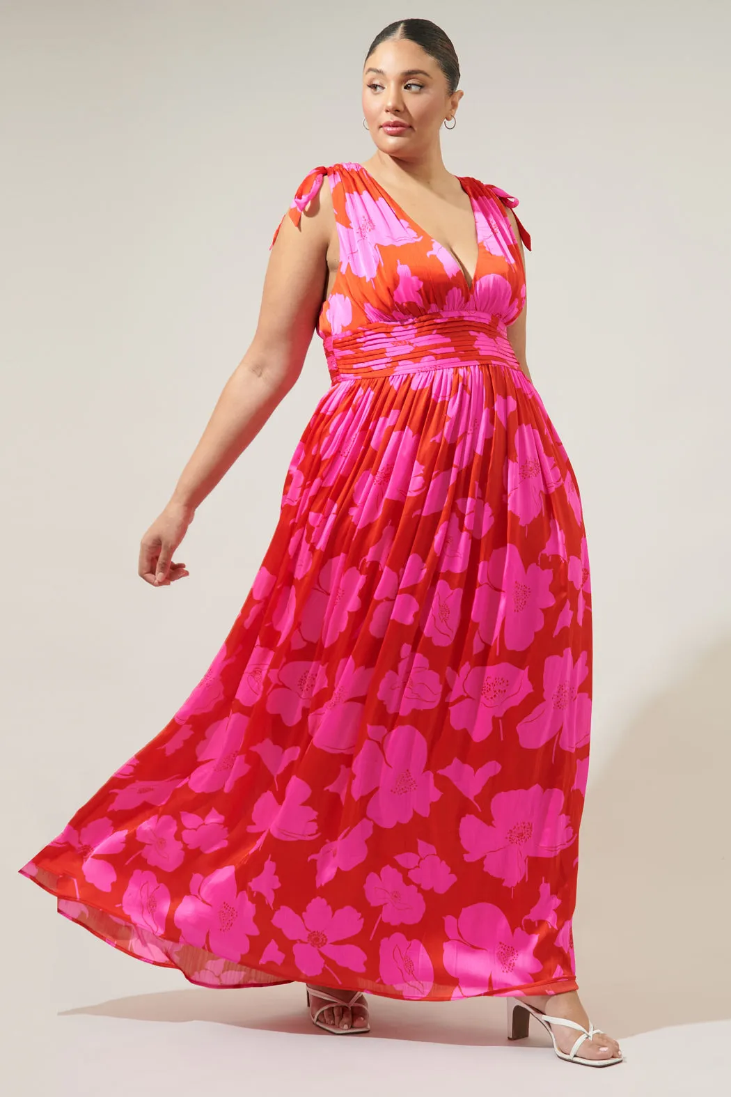 Caribbean Crush Descanso Pleated Maxi Dress Curve sold by Sugarlips product image thumbnail 3
