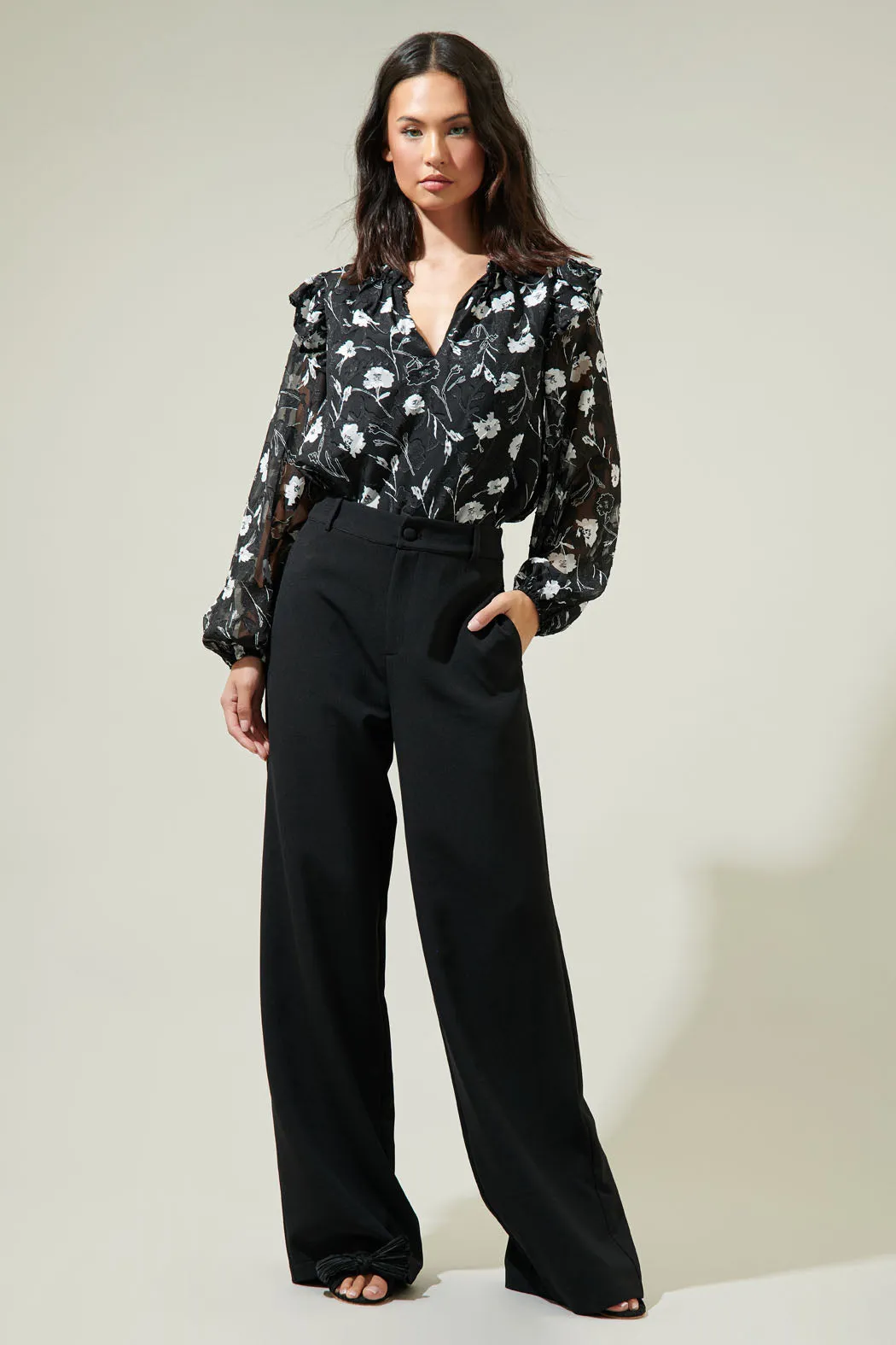 Marilu Floral Ruffle Top sold by Sugarlips product image thumbnail 3