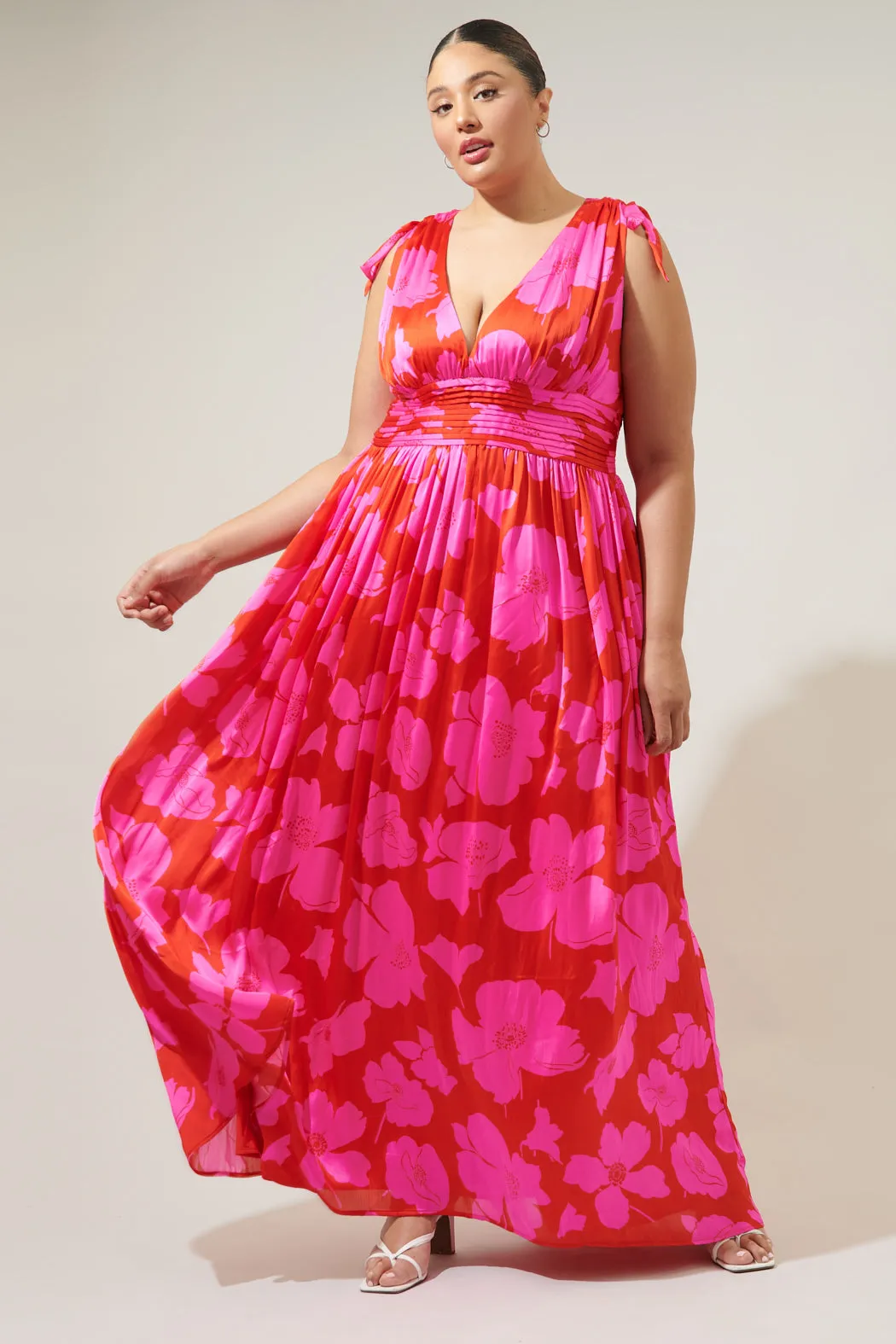 Caribbean Crush Descanso Pleated Maxi Dress Curve sold by Sugarlips