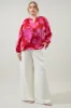 Burning Love Jovie Split Neck Satin Raglan Blouse Curve sold by Sugarlips