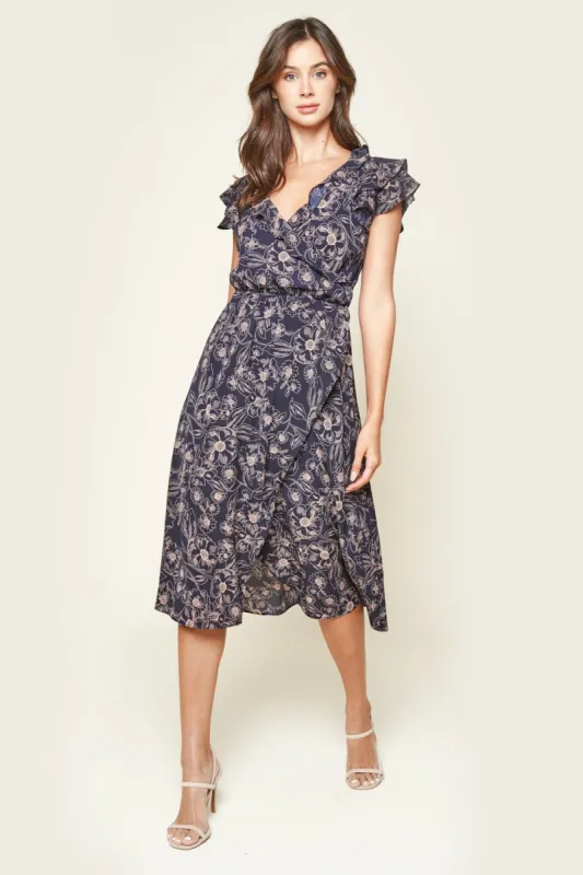 Rhodes Floral Midi Dress sold by Sugarlips