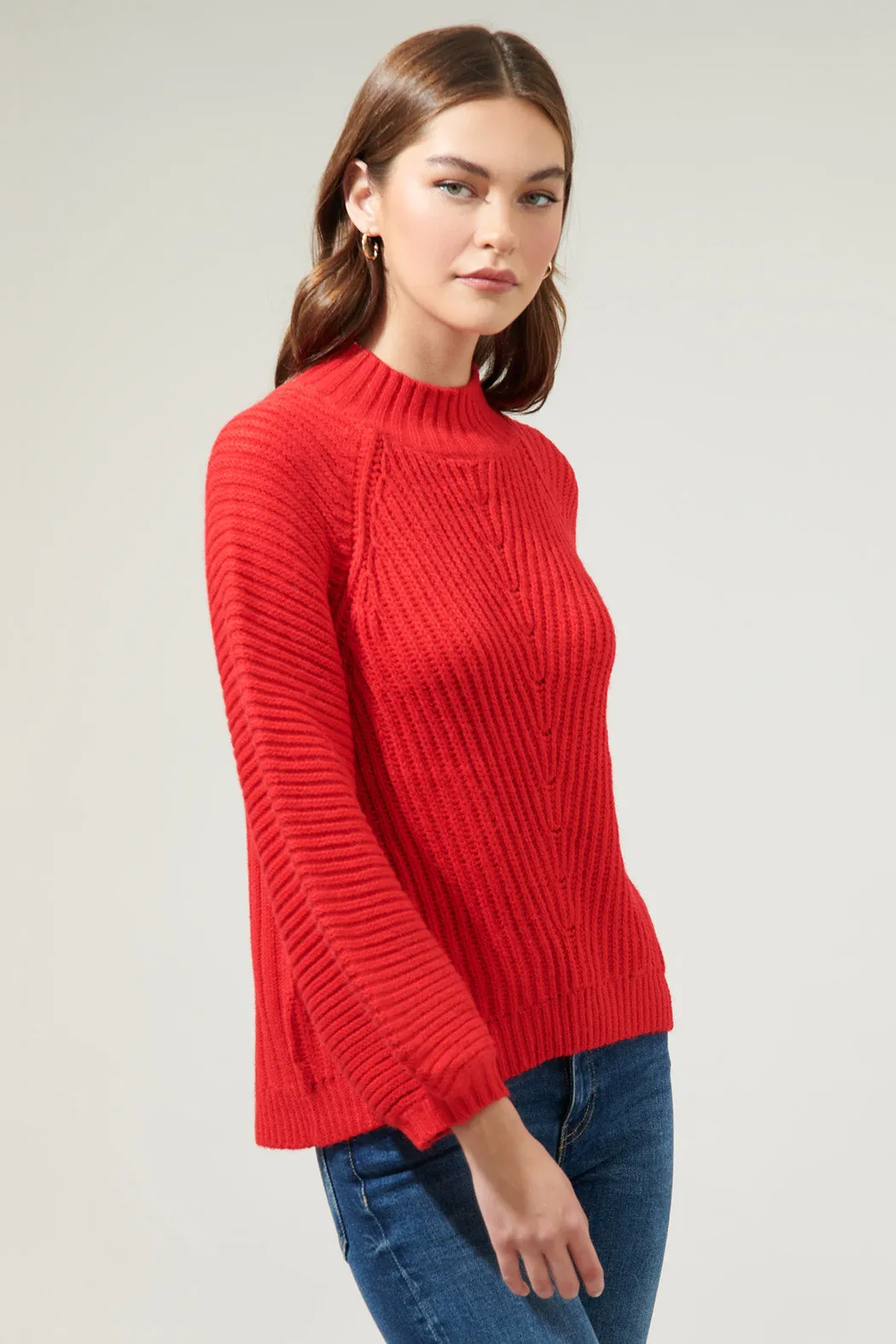 Mariela Mock Neck Chunky Knit Sweater sold by Sugarlips product image thumbnail 3