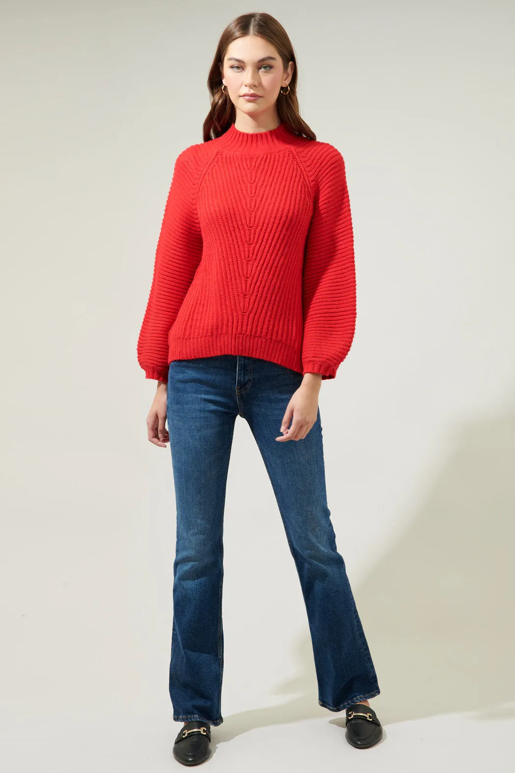 Mariela Mock Neck Chunky Knit Sweater sold by Sugarlips product image thumbnail 4