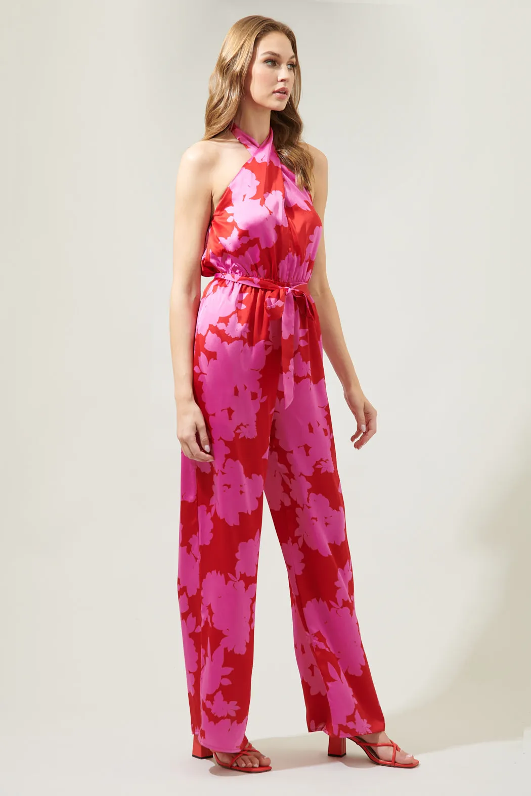 Burning Love Villanueva Satin Halter Jumpsuit sold by Sugarlips product image thumbnail 3