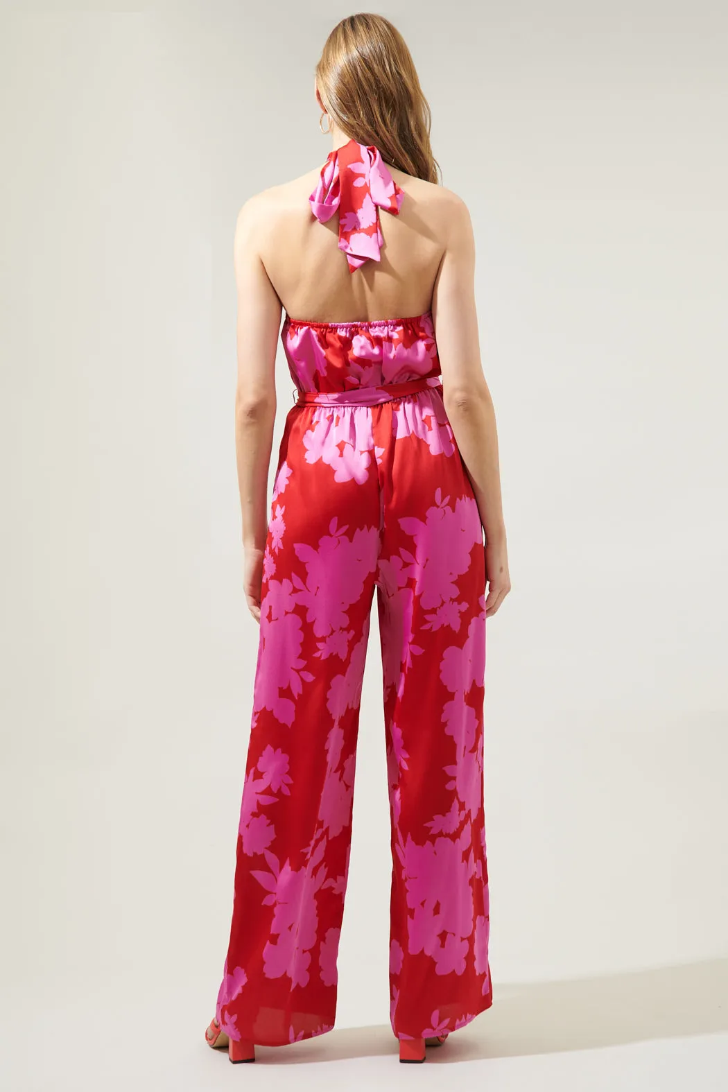 Burning Love Villanueva Satin Halter Jumpsuit sold by Sugarlips product image thumbnail 2