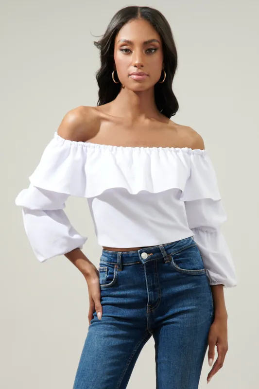 Briar Off the Shoulder Cropped Top sold by Sugarlips