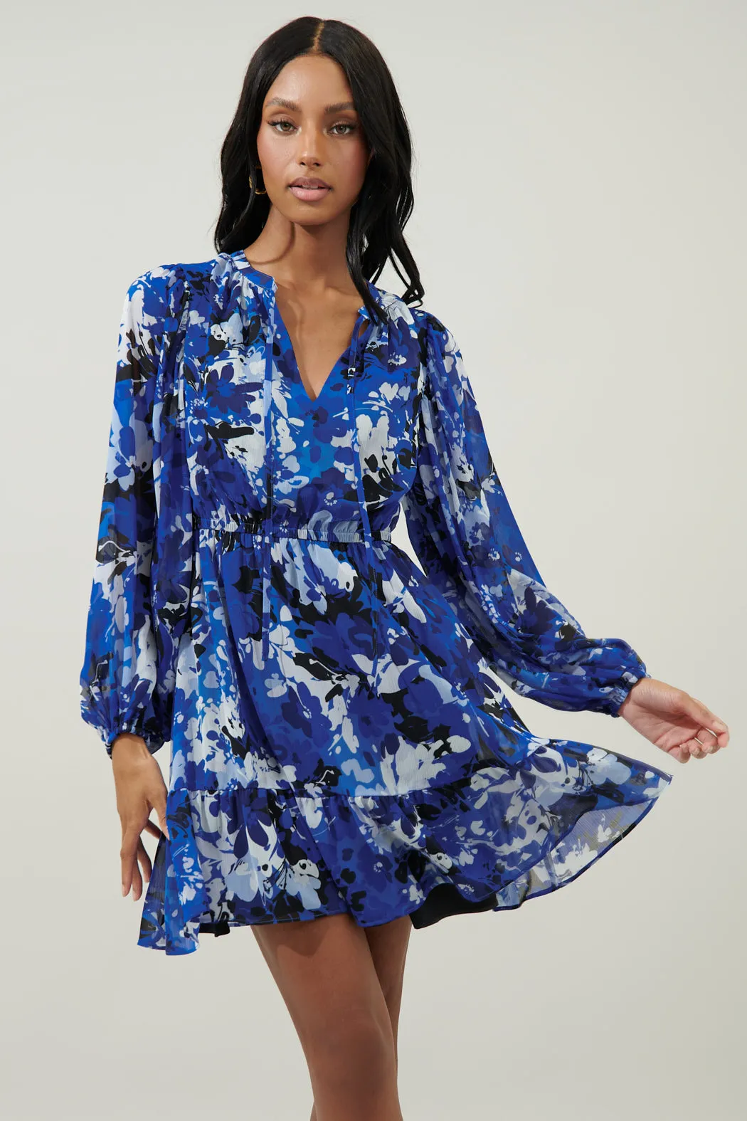 Moonflower Paxton Balloon Sleeve Mini Dress sold by Sugarlips