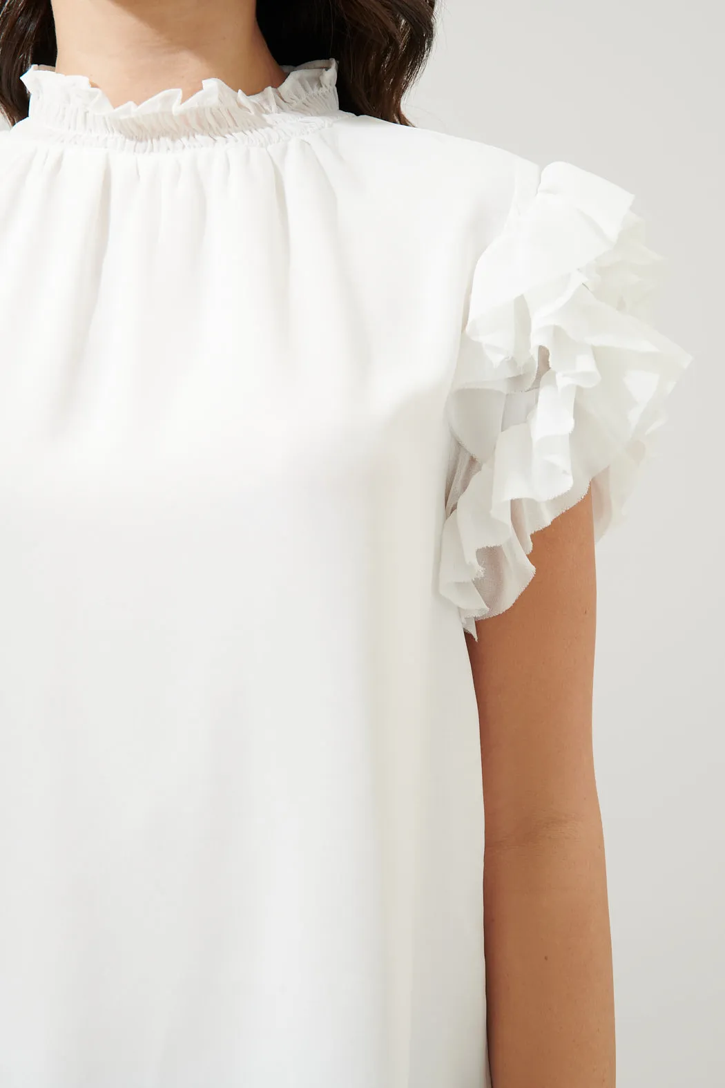 Brenna Mock Neck Ruffle Blouse sold by Sugarlips product image thumbnail 5