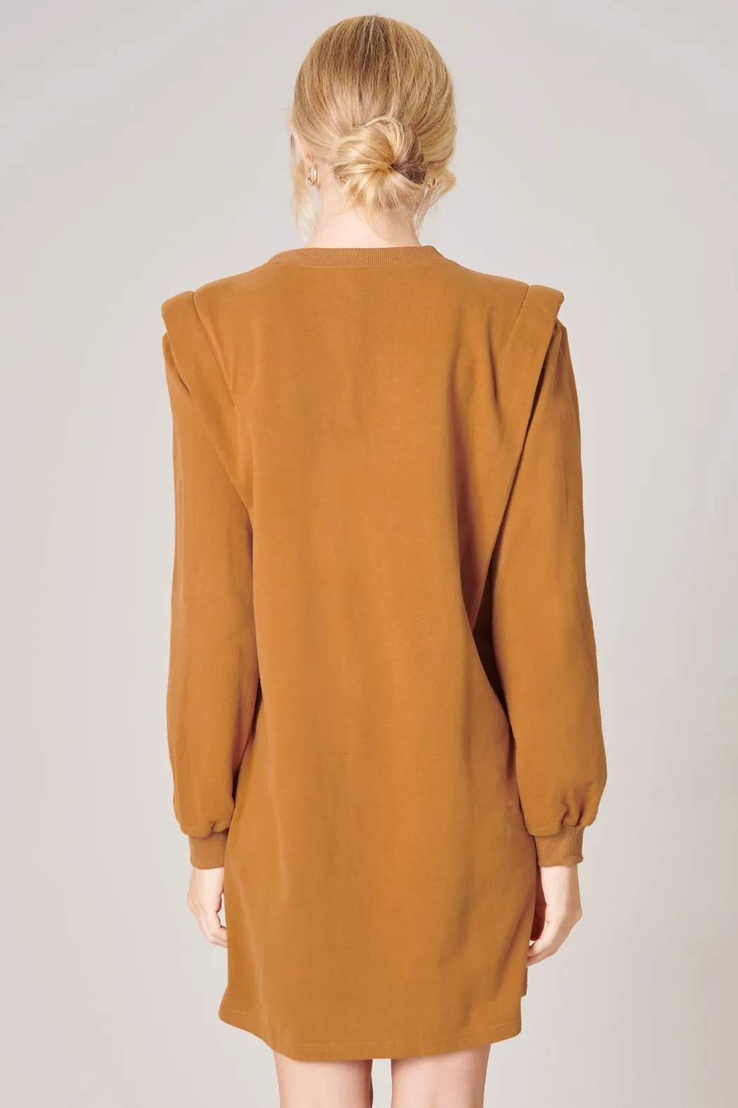 Deanna Padded Shoulder French Terry Knit Dress sold by Sugarlips product image thumbnail 4