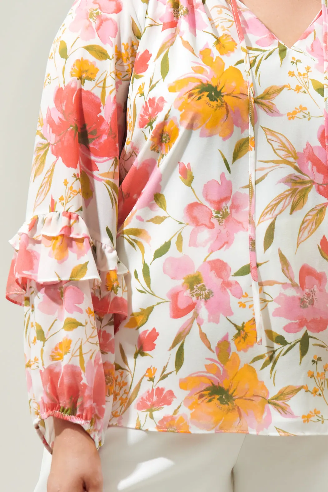 Maldonado Floral Bijou Bell Sleeve Blouse Curve sold by Sugarlips product image thumbnail 5