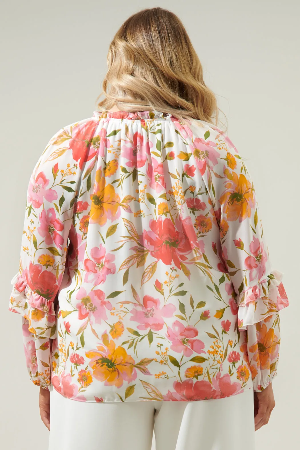 Maldonado Floral Bijou Bell Sleeve Blouse Curve sold by Sugarlips product image thumbnail 2