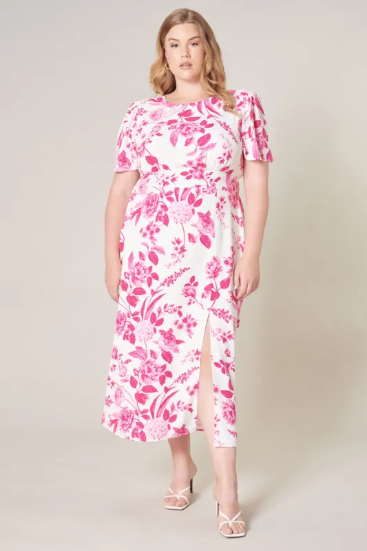 Clarice Bloom Floral Midi Dress Curve sold by Sugarlips