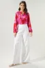 Burning Love Jovie Split Neck Satin Raglan Blouse sold by Sugarlips
