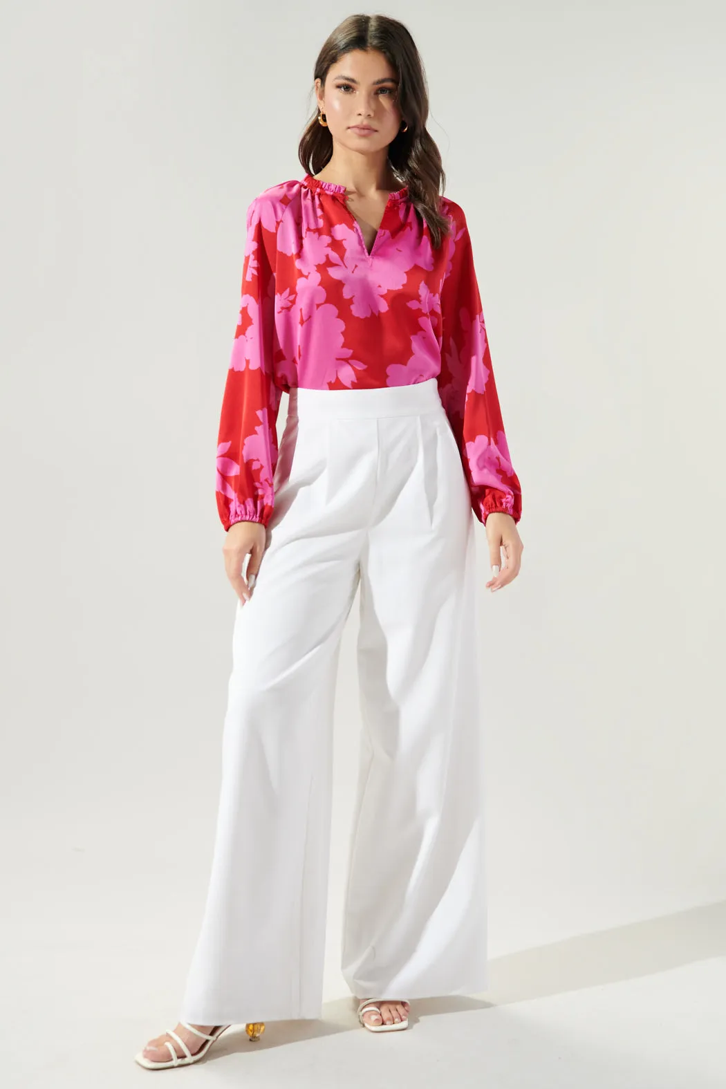 Burning Love Jovie Split Neck Satin Raglan Blouse sold by Sugarlips product image thumbnail 4