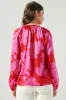 Burning Love Jovie Split Neck Satin Raglan Blouse sold by Sugarlips