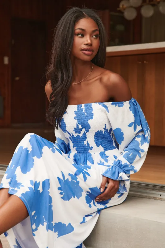 Calypso Floral Denni Smocked Midi Dress sold by Sugarlips