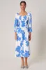 Calypso Floral Denni Smocked Midi Dress sold by Sugarlips