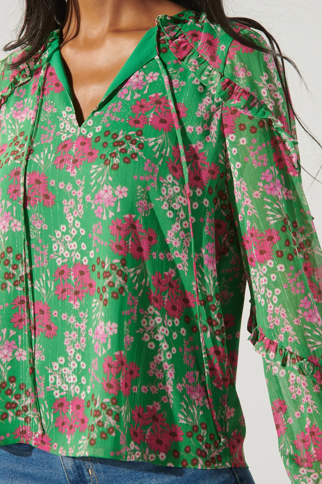 Roxie Floral Ammabella Ruffle Blouse sold by Sugarlips product image thumbnail 4