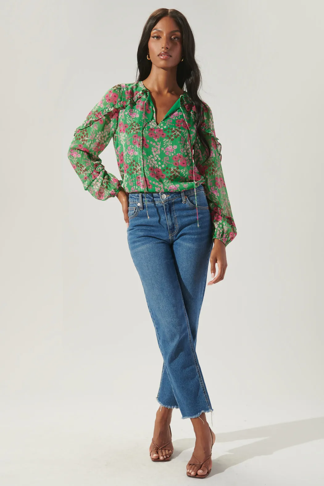 Roxie Floral Ammabella Ruffle Blouse sold by Sugarlips product image thumbnail 5