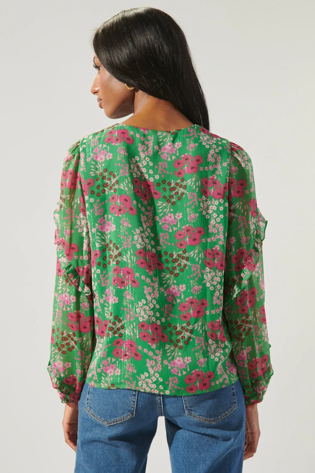 Roxie Floral Ammabella Ruffle Blouse sold by Sugarlips product image thumbnail 3
