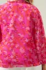 Poppy Punch Hathaway Split Neck Long Sleeve Blouse Curve sold by Sugarlips
