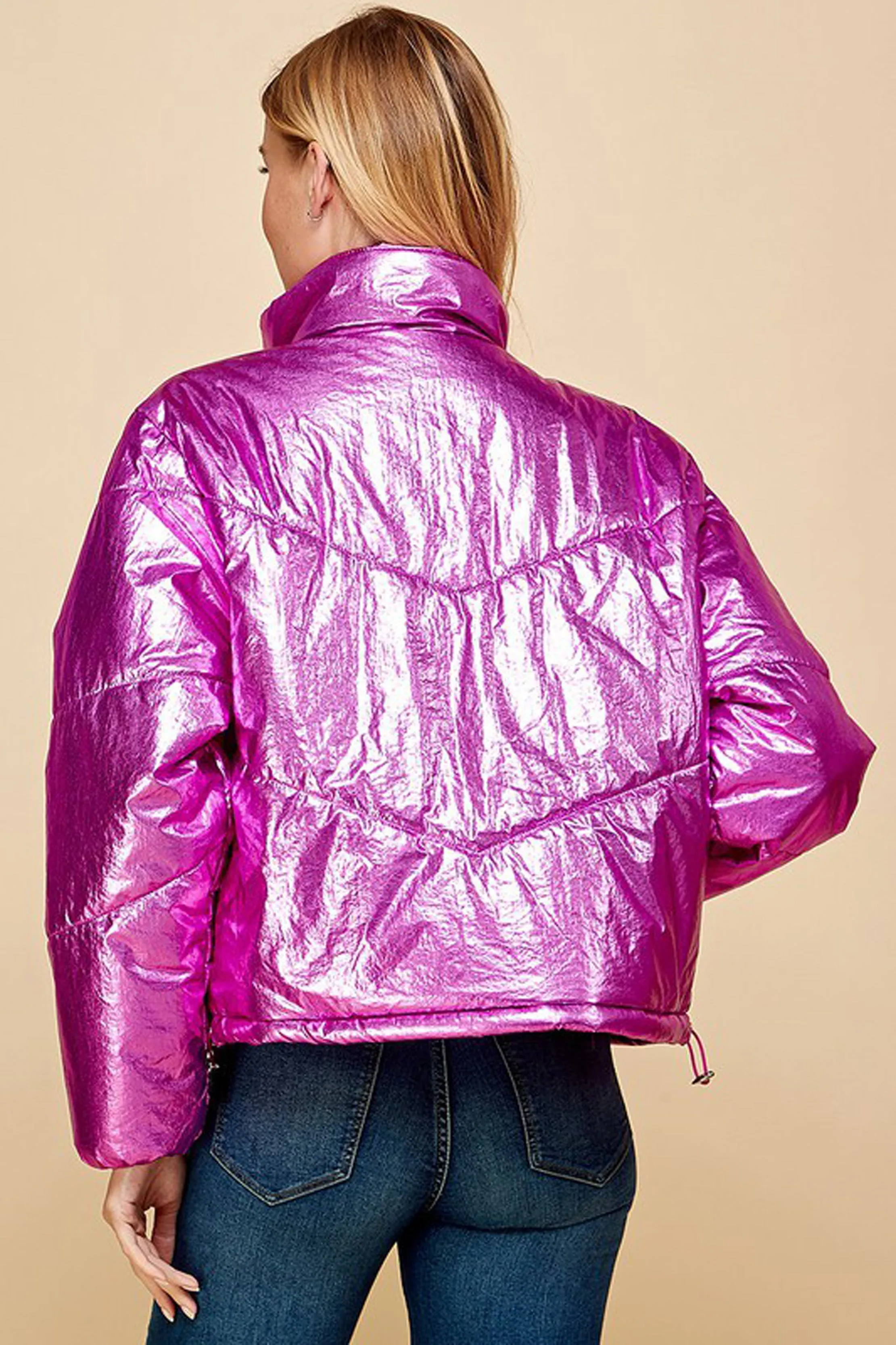 Metallic Puffer Jacket sold by Sun n Moon product image thumbnail 3