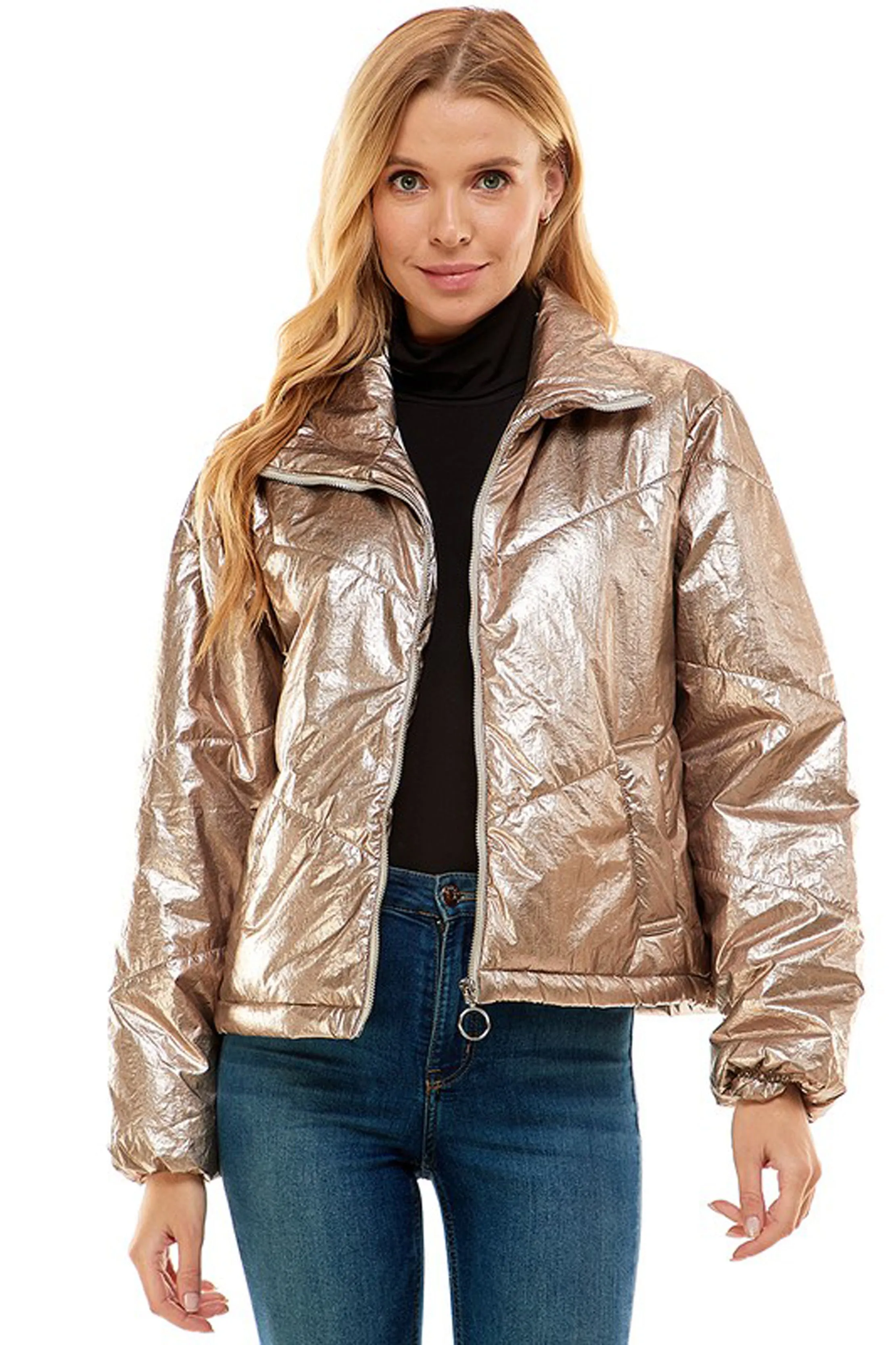 Metallic Puffer Jacket sold by Sun n Moon product image thumbnail 2