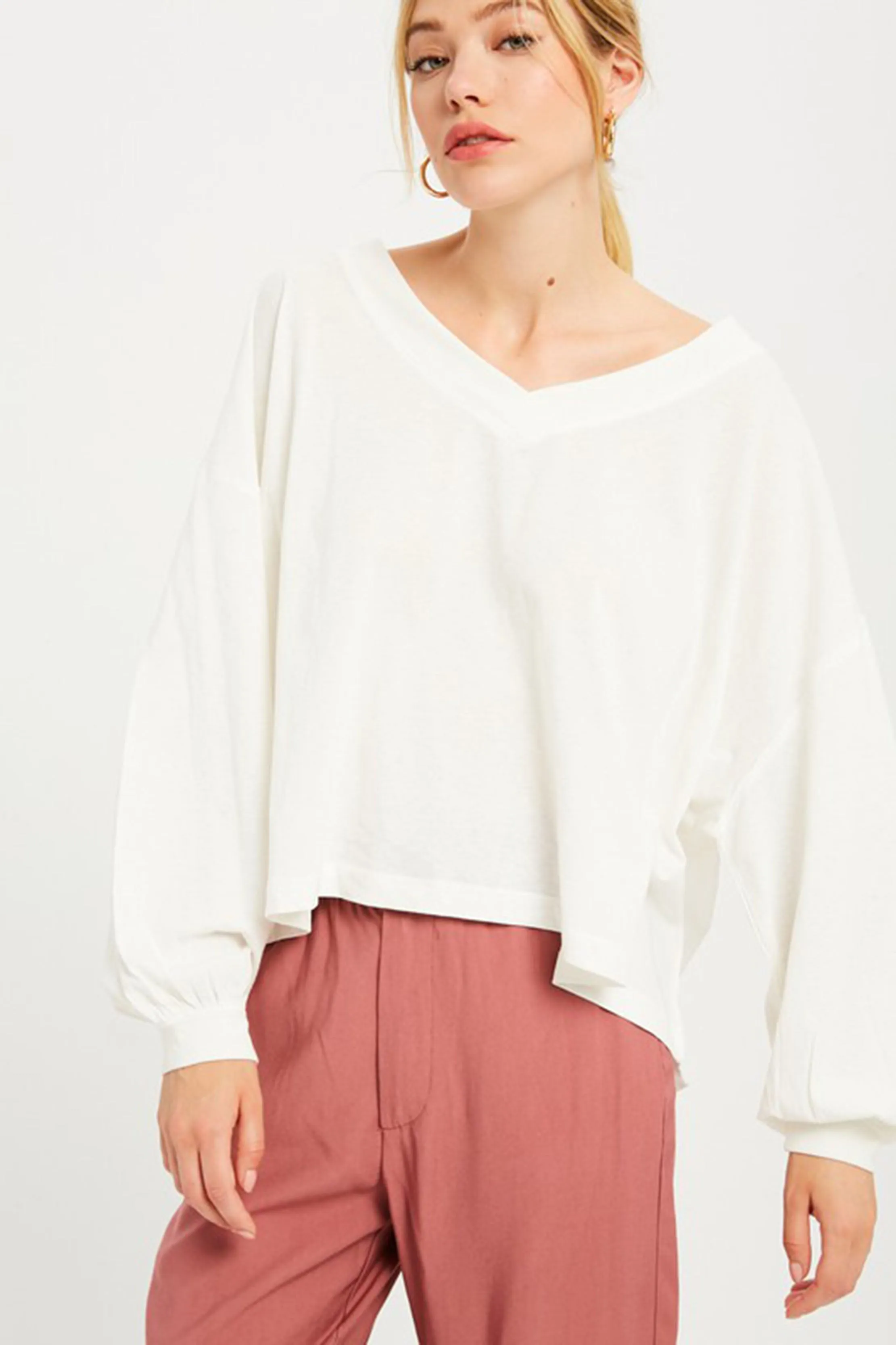 V-Neck Long Sleeve Tee sold by Sun n Moon