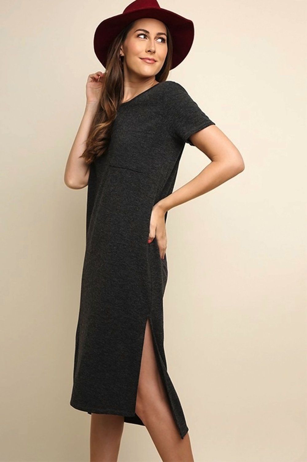 Knit Pocket Midi Dress sold by Sun n Moon product image thumbnail 3